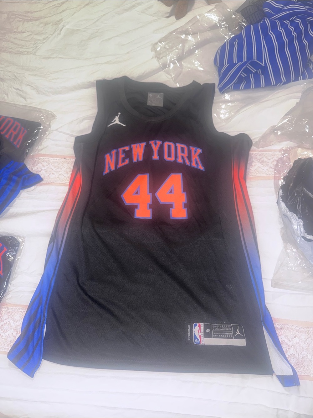 New York 44 Black LANDRY SHAMET NBA FINALS  Jersey with Blue & Orange Accents